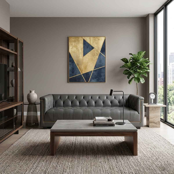 Furst Sofa Chesterfield, 3 Tempat Duduk Tambah, Kulit
