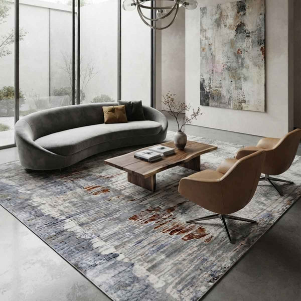 Peak Luxury Art Rug, Grey Brick