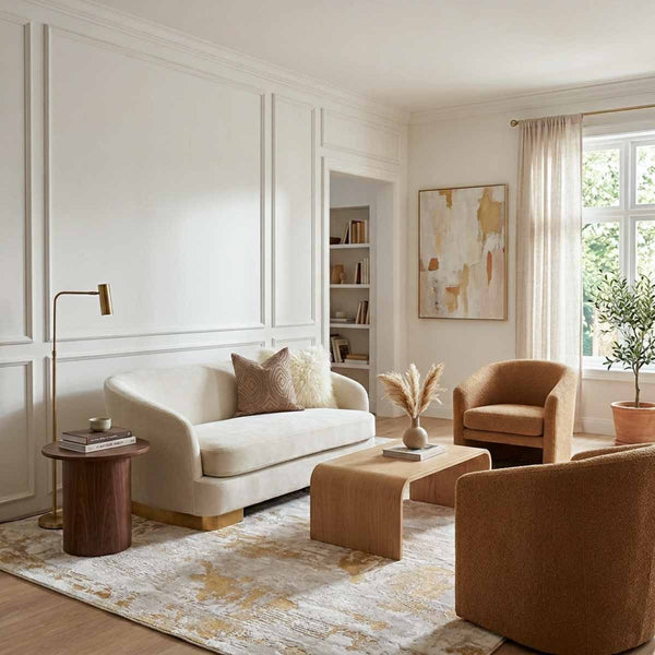 Rever Curved Sofa Couch, 2-Seater