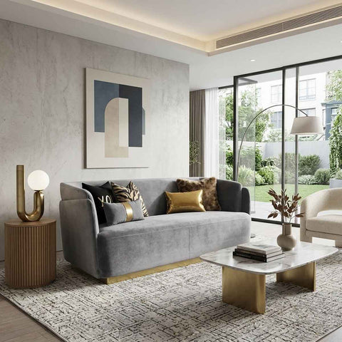 Sofa Bengkok Zelda, 3 tempat duduk 