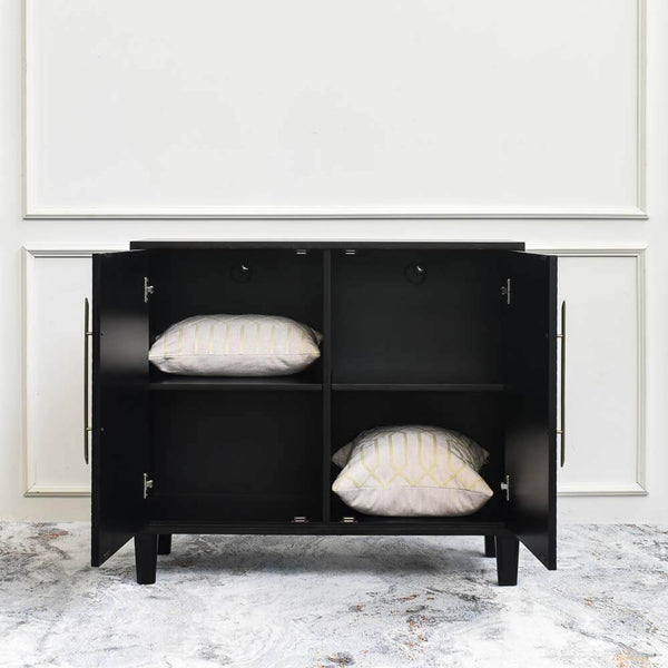 the Uno 2 door cabinet has 4 separate cubic shelvings, spacious storage fits the 45cm cushions as well for reference. 
