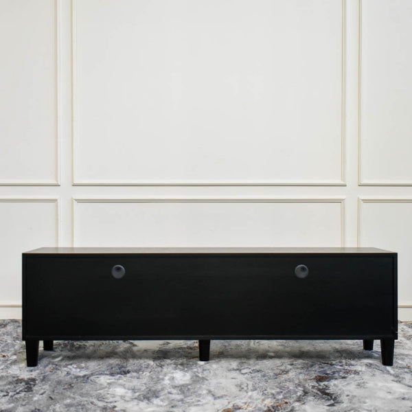 Back view of the Uno sideboard, with 2 grommet holes for ease of cable management.