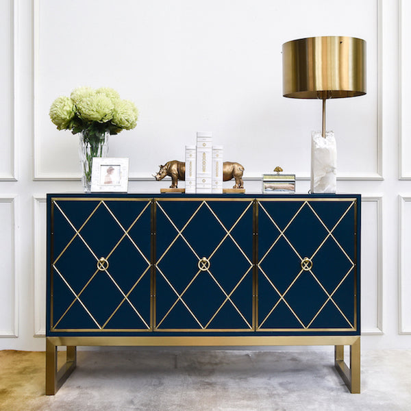 Valentino French cabinet, Multi-purpose sideboard is ideal as a living room decor, entryway decor, as a Tv & Media Console or pair it as a bedroom storage sideboard