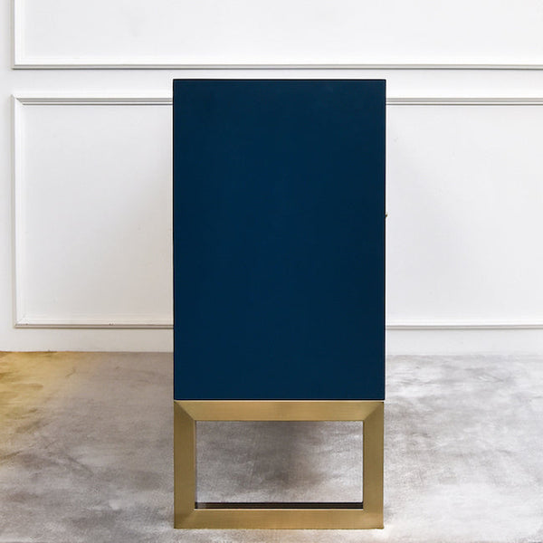Side look of the Valentino Slim Cabinet Blue Gold.