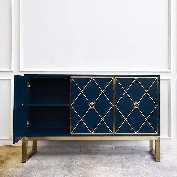Victorian Blue Storage Sideboard Valentino Cabinet.