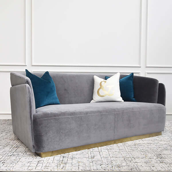 Sofa Bengkok Zelda dengan upholsteri tersuai, 3 tempat duduk