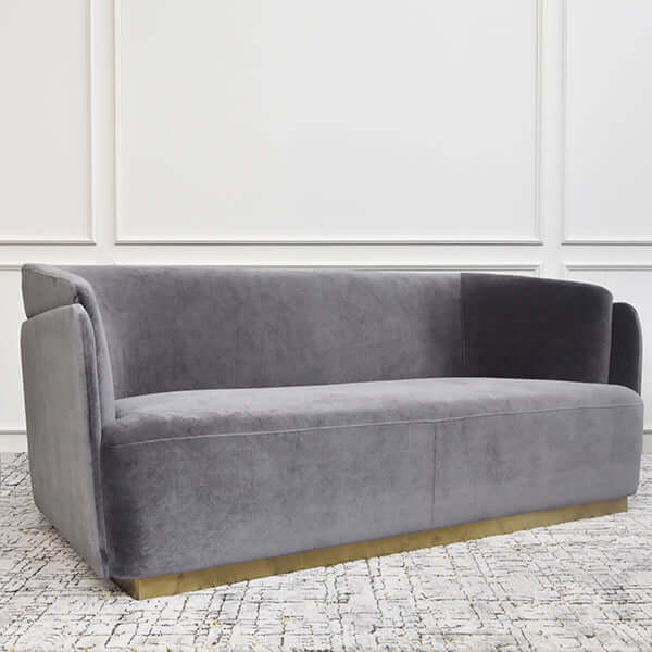 Sofa Bengkok Zelda dengan upholsteri tersuai, 3 tempat duduk