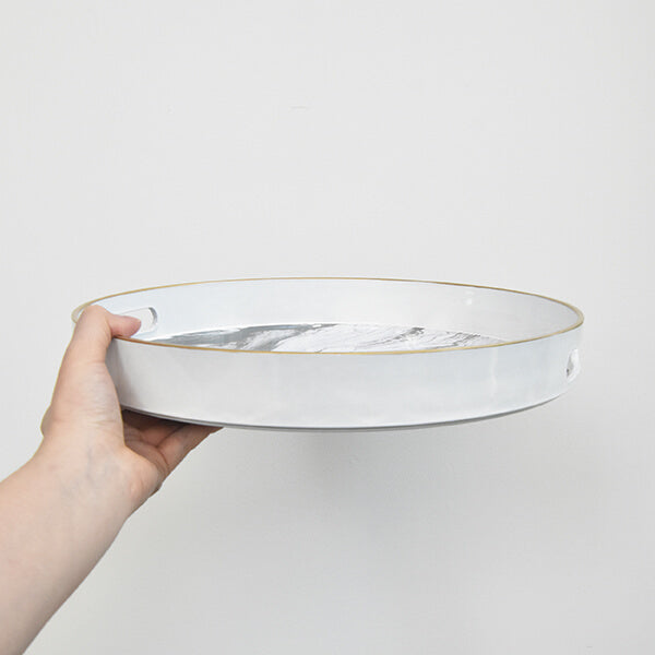 Leto-Zeus Marbled Nesting Tray, Round