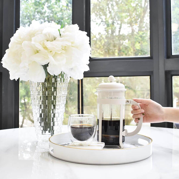 Zeus Round Marbled Tray for Luxurious Home Lifestyle Decor.