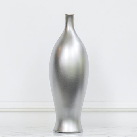 Tall Silver Agento Ceramic Vase.