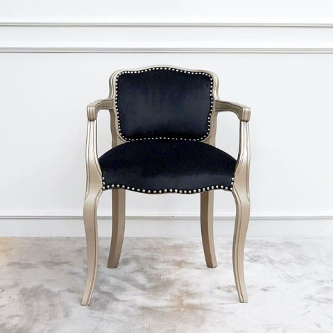 Arte Black Champagne Armchair in Art Deco Living Room Design.