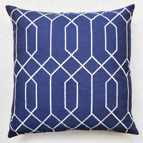 Cobalt-Gray Linen Cushion. Down Feather inserts. For a Bold and Modern look, add these cushions for a pop up colour.