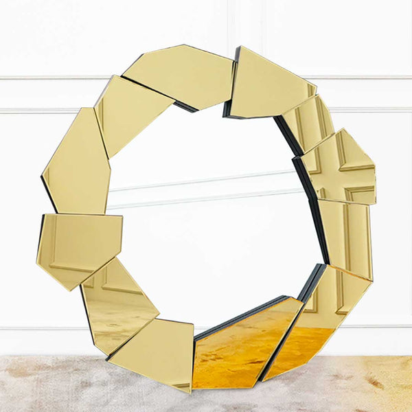 Cartier Gold Wall Mirror Modern Art Deco Design