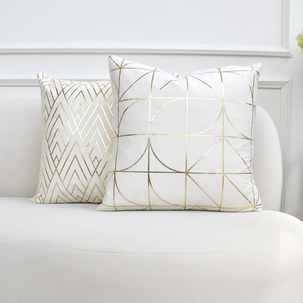 Gold and ivory luxurious Velvet cushion and sofa decor.