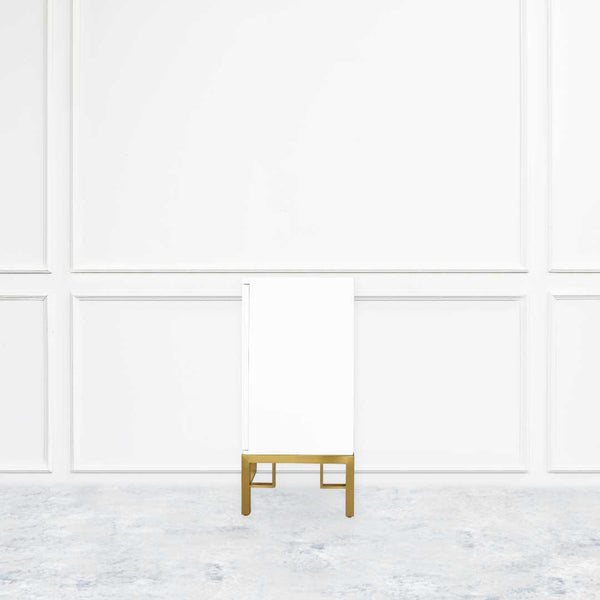 Slim side view of Divine cabinet.