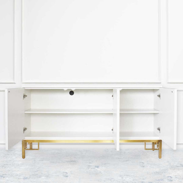 Opened internal storage space of Divine 3 door cabinet.