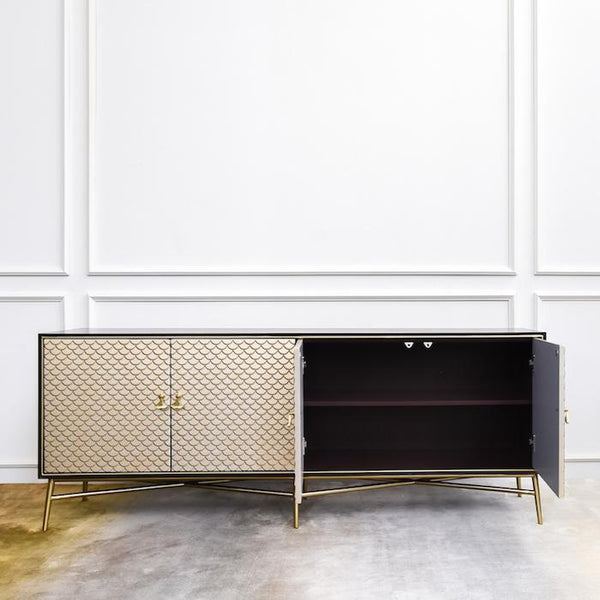 Elize 4 Door Sideboard with wide storage space, store all your living room essentials in the cabinet for a neater look.