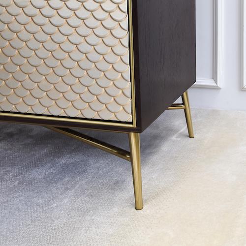 Elize 4 Door TV Console with Luxury Gold Legs.