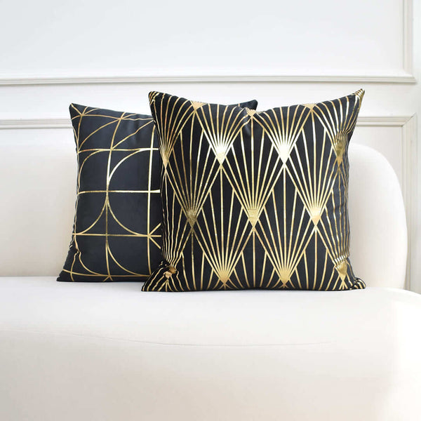 create a bold living room look with a black and gold Great Gatsby inspired theme.