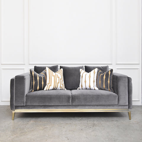 Custom-upholstered Fitzgerald Gold Tufted Sofa, 3-seater-plus