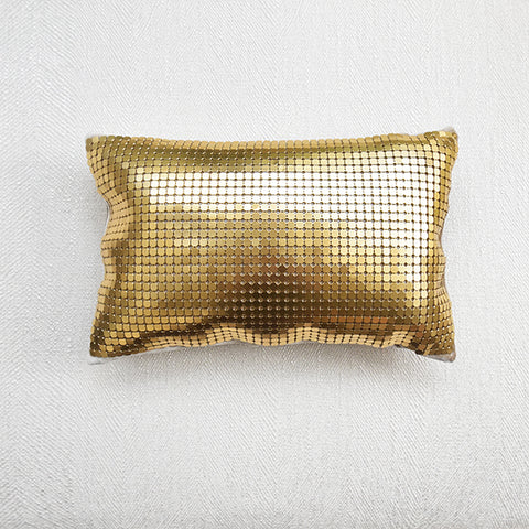 Dampierre Gold Boudoir Cushion, Gold Mesh Glam Velvet.