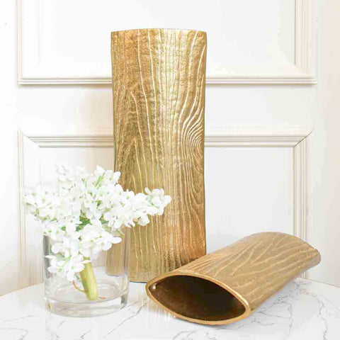 Crafted beautifully with 3D timber eye designs, this outstanding Georg Aluminium vase with an antique brass finish is an effortless addition to modern home design. 