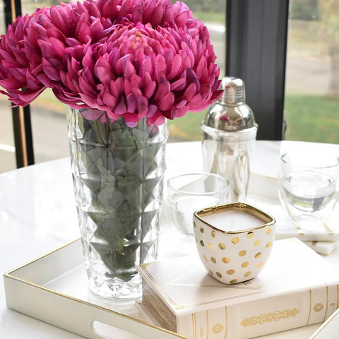 Glass Vase with Purple Mist Flower for Table Decor Ideas.