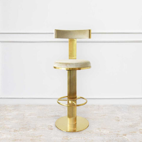 Jadore Gold Bar Stool, In Modern Art Deco Design for Luxury Living Room.