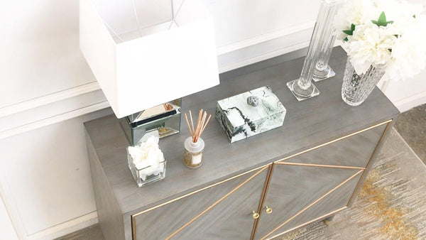 A timeless and modern luxury look at your living space, entryway decor or place two cabinets side-by-side for a dining room buffet.