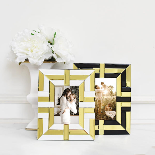 Kassie photo frame collection, available in black and gold, white and gold combination. 