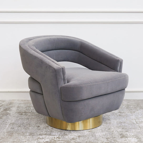 Side view of the Kelly Curved Armchair, deep seats for maximum comfort against the backrest. 