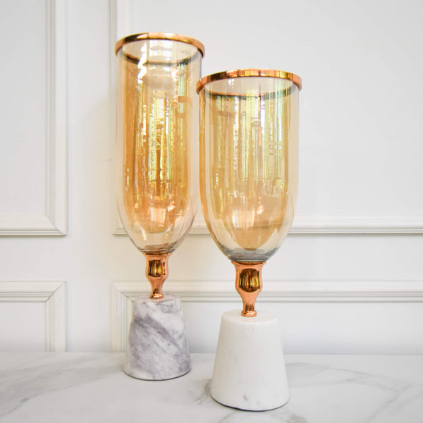 Taller and refined, this pair of ambient votive holder brings new luxury and refinement to your living and dining space.