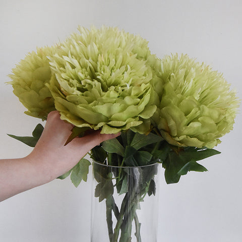 Decorative flower - Peony Lime Flower. Commonly known as Peony "Green Halo", this faux lime peony sets itself apart and works brilliantly on its own or with as an essential color to a happy bouquet.