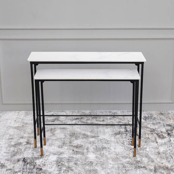 Stack the console tables or simply use it alone in your entryway space.