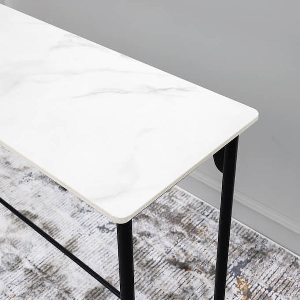 Luca White Carrara Marble Console Table