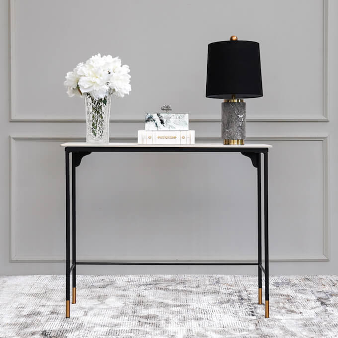 Marble black console table hotsell