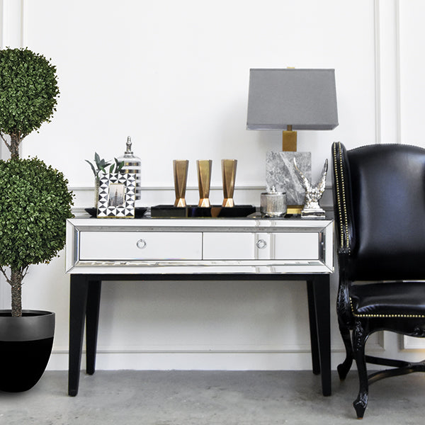 Modern Parisian Mirrored Console Table, Versatile piece that creates the perfect understated console table in any living space.
