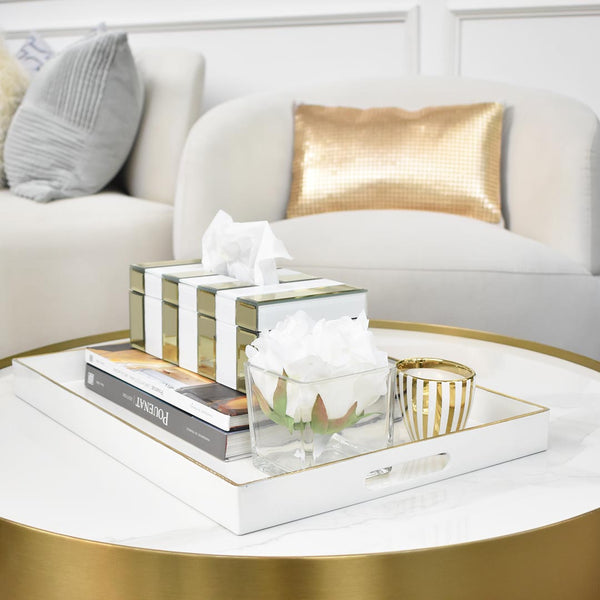 Stack the Kassie tissue box on magazines on your coffee table for decor ideas.