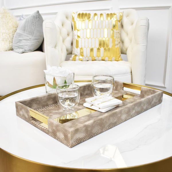 Serve your guests with drinks on our coaster and Faux leather tray, keeping the theme chic and classy during visits.