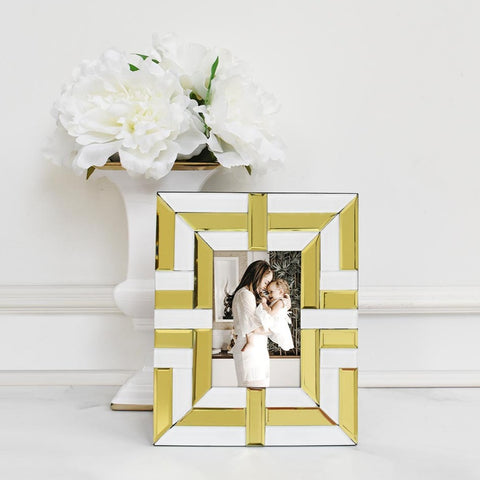 Kassie Photo Frame in White & Gold with Decor Ideas.