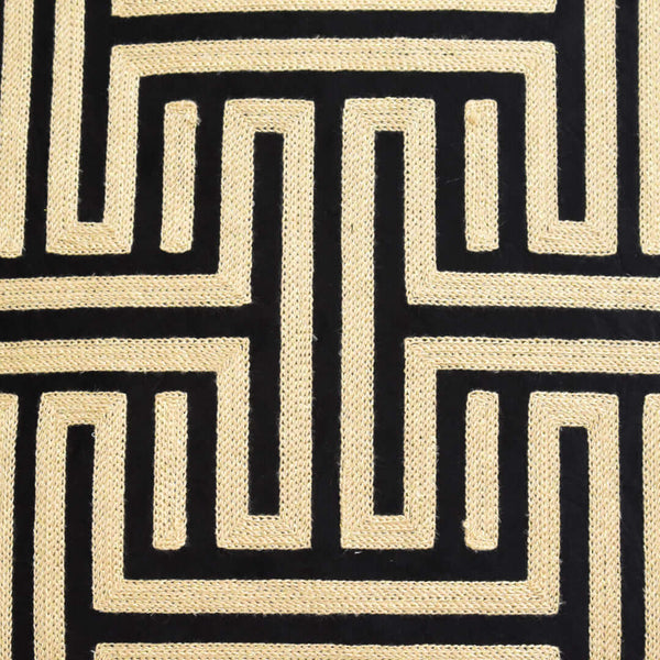 Close up look of the Muse Champagne Gold embroidered details. 