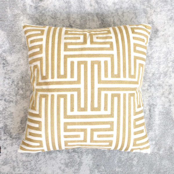 Embroidered with Champagne gold threadings, this piece is a classic statement piece cushion that will surely stand out.