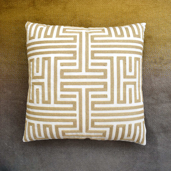 Embroidered with 1920s geometric art form, its delicate champagne gold thread adds an opulently modern take on the timeless era of geometric design. 