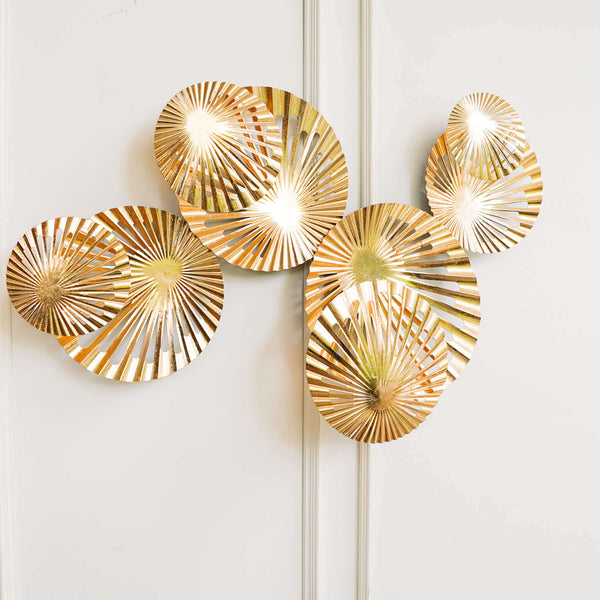 Ola Gold Geometric Wall Art Sculpture for modern feature wall decor.
