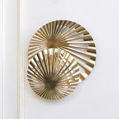 Ola Round Wall Sculpture in Gold, Small.