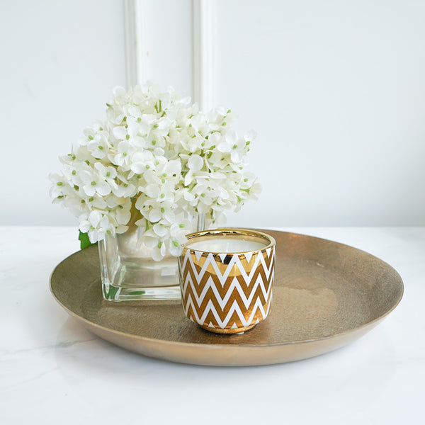 Round gold tray for coffee table deals