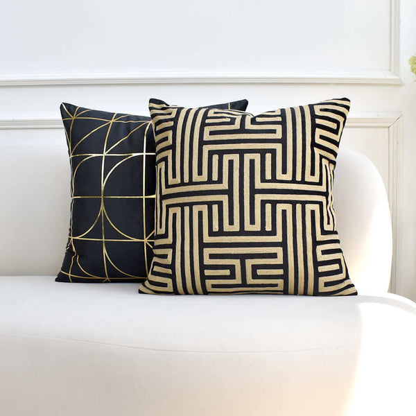 Modern art deco design, Perfect for styling on beds, sofas, and armchairs, this square cushion is wonderful in adding a soft touch or a sparkle of glamour in your living space.