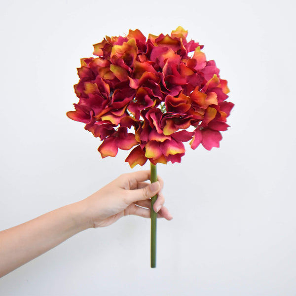 Panicle Red Summer Hydrangea Decorative Flower for Summer Decor in Living Room and Kitchen.