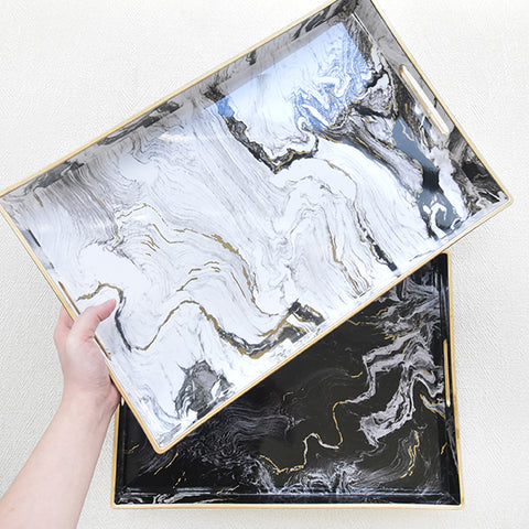 Marble design home accessories collection in black and white.