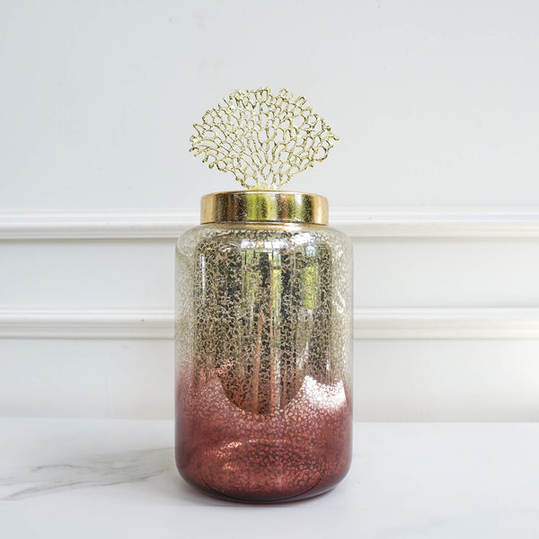 Richesse Gold Reef Sculpture Jar Canister, Medium perfect home decor .